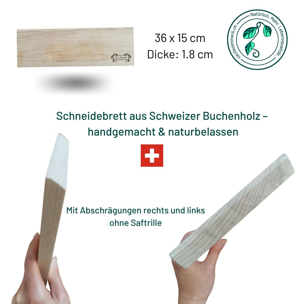 Schneidebrett aus Schweizer Buchenholz – naturbelassen & handgemacht