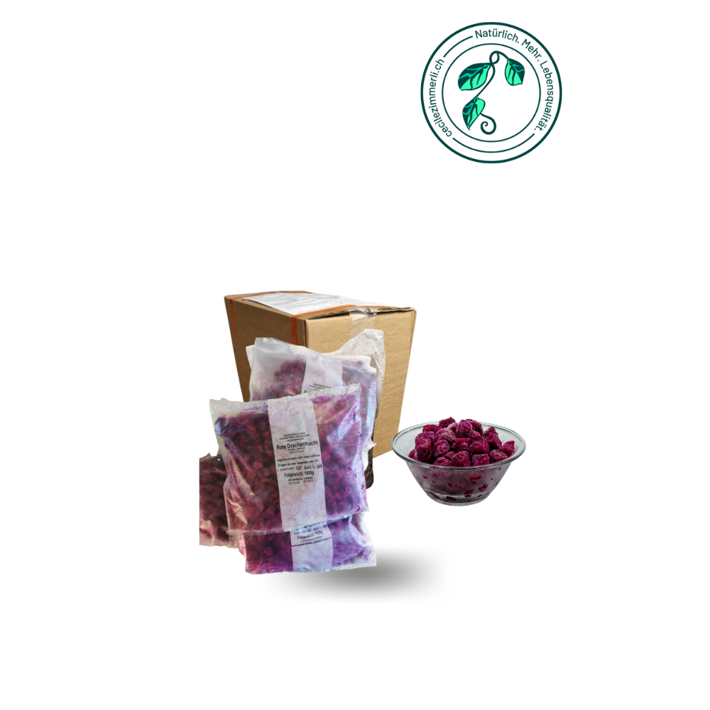 Rote Drachenfrucht gewürfelt und wilde Heidelbeeren vaccinium angustifolium – tiefgefroren, 10 kg