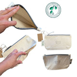 Bio-Baumwoll-Kosmetiktasche/Necessaire, mit Fairtrade-Siegel, natur, B 22,5 x T 3,5 x H 13 cm