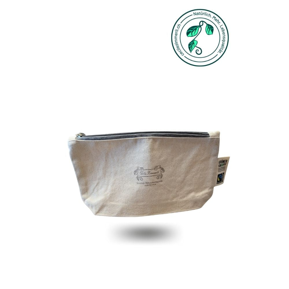 Bio-Baumwoll-Kosmetiktasche/Necessaire, mit Fairtrade-Siegel, natur, B 22,5 x T 3,5 x H 13 cm