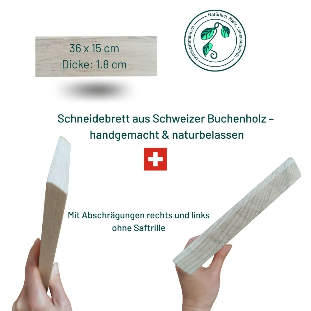 Schneidebrett aus Schweizer Buchenholz – naturbelassen & handgemacht
