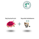Rote Drachenfrucht gewürfelt und wilde Heidelbeeren vaccinium angustifolium – tiefgefroren, 10 kg